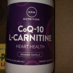 mrm coq10 with l-carnitine MRM Nutrition, жидкий коэнзим Q-10 и L-карнитин, апельсин и ваниль, 480 мл  (16 жидк. унций) | L-карнитин